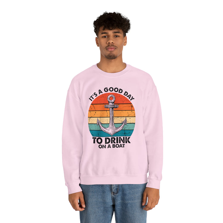 Humorous Its A Nice Day To Drink On A Boat Kayaking Graphic Unisex Crewneck Sweatshirt