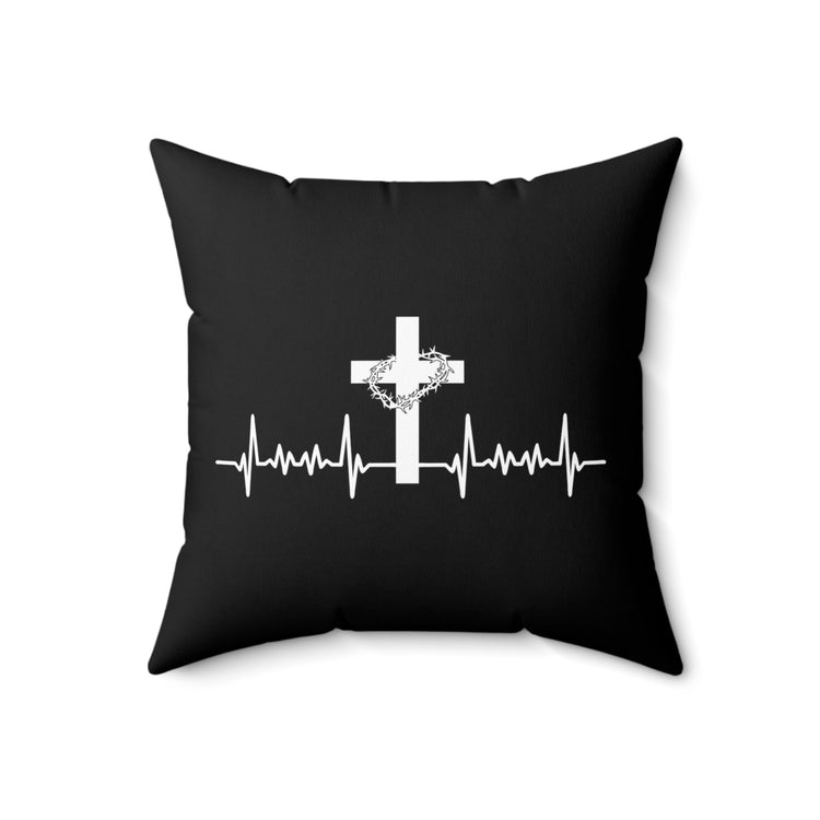 Novelty Christianity Cross Christianism Religious Apostolic Evangelic Spun Polyester Square Pillow