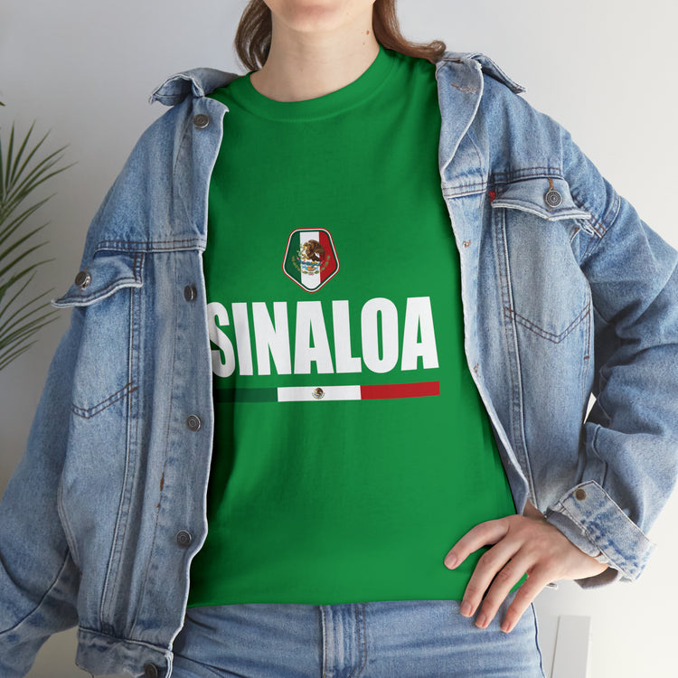 Shirt Funny Sinaloa Mexico Flag Illustration Mexican Pride Symbol T-Shirt Unisex Heavy Cotton Tee