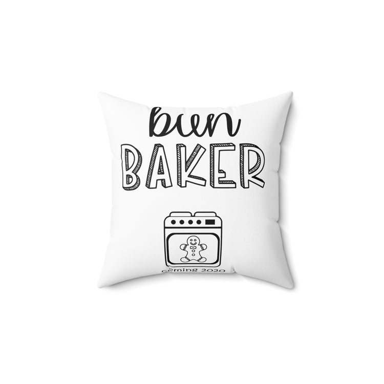 Bun Baker and Bun Maker New Dad and Future Mom Spun Polyester Square Pillow