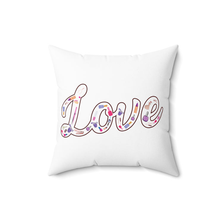 Novelty Beautician Cosmetician Cosmetics Hairdresser Manicuring Cosmetologist Aesthetician Spun Polyester Square Pillow