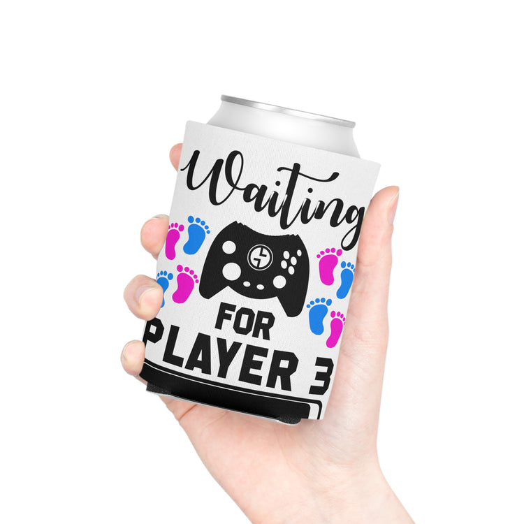 Waiting For Player Three Funny Maternity Can Cooler