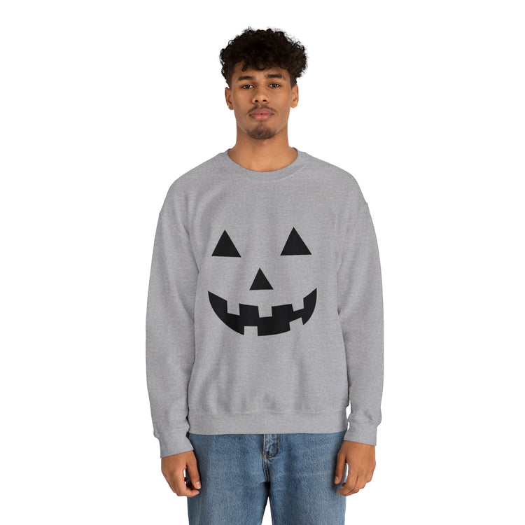 Humorous Pumpkins Illustration Tricks Treats Graphic Gag Unisex Crewneck Sweatshirt