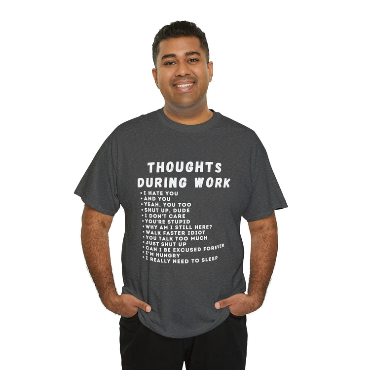 Shirt Funny Thoughts While Working Introverts Serenity Mindfulness Professional Inner T-Shirt Unisex Heavy Cotton Tee