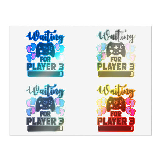 Waiting For Player Three Funny Maternity Shirt Sticker Sheets