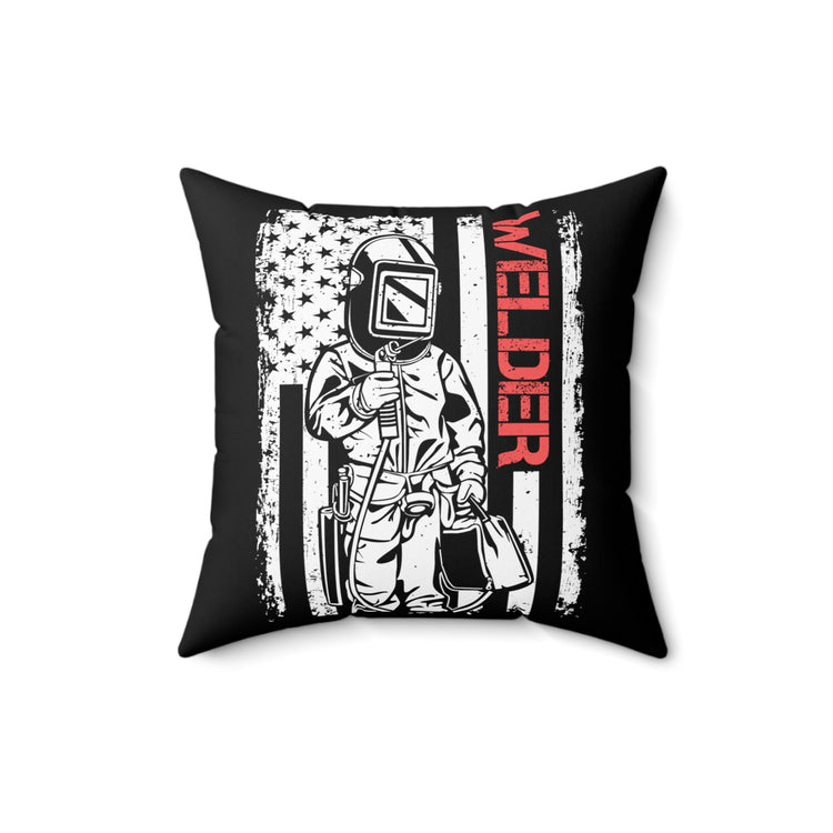 Novelty Electrician Patriotic Malediction Profanity patriotism nationalism Obscenity Spun Polyester Square Pillow