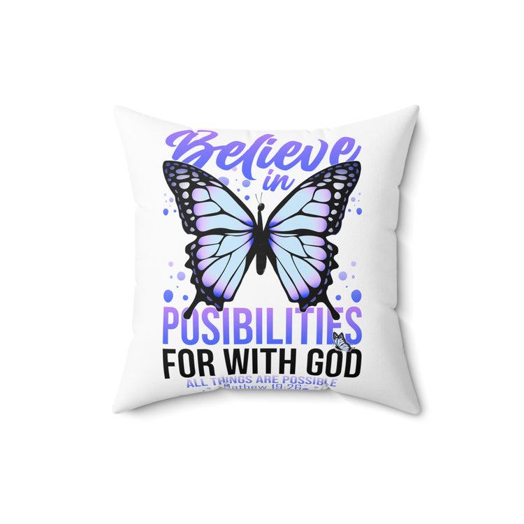 Inspiring Fighting Prayer Christians Uplifting Pastor Spun Polyester Square Pillow