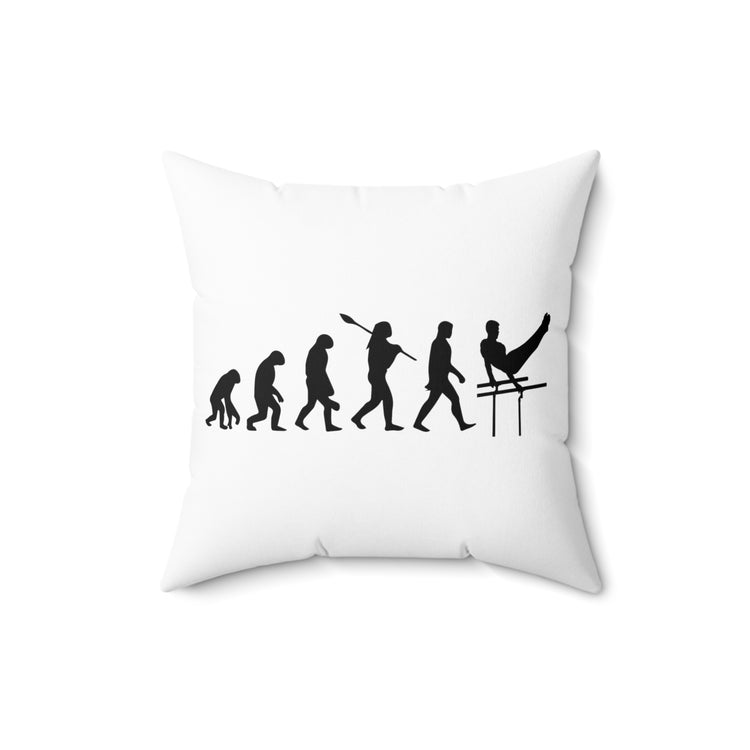 Humorous Acrobatics Athletic Triathlon Weightlifting Acrobatic Sport Spun Polyester Square Pillow