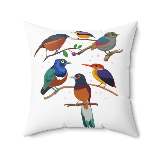 Humorous Photography Birdwatching Birdwatcher Cameraman Ornithology Habitats Spun Polyester Square Pillow