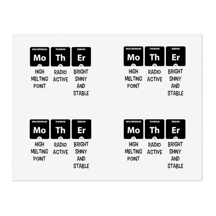 Mother Periodic Table Baby Bump Future Mom Shirt Sticker Sheets