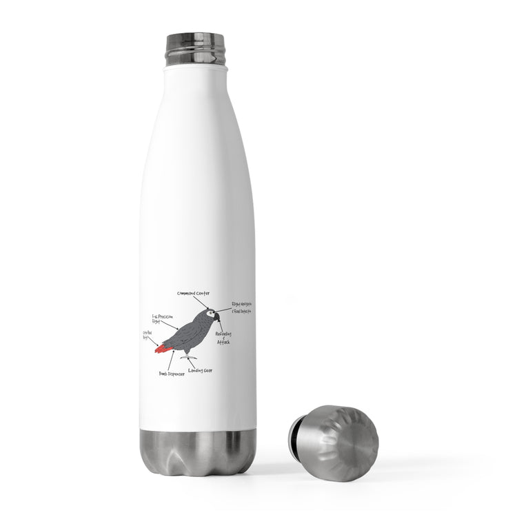 Novelty African Grey Parrot Anatomy Graphic Tee Shirt Gift | Cute Birds Physiology Enthusiast Men Women T Shirt 20oz Insulated Bottle