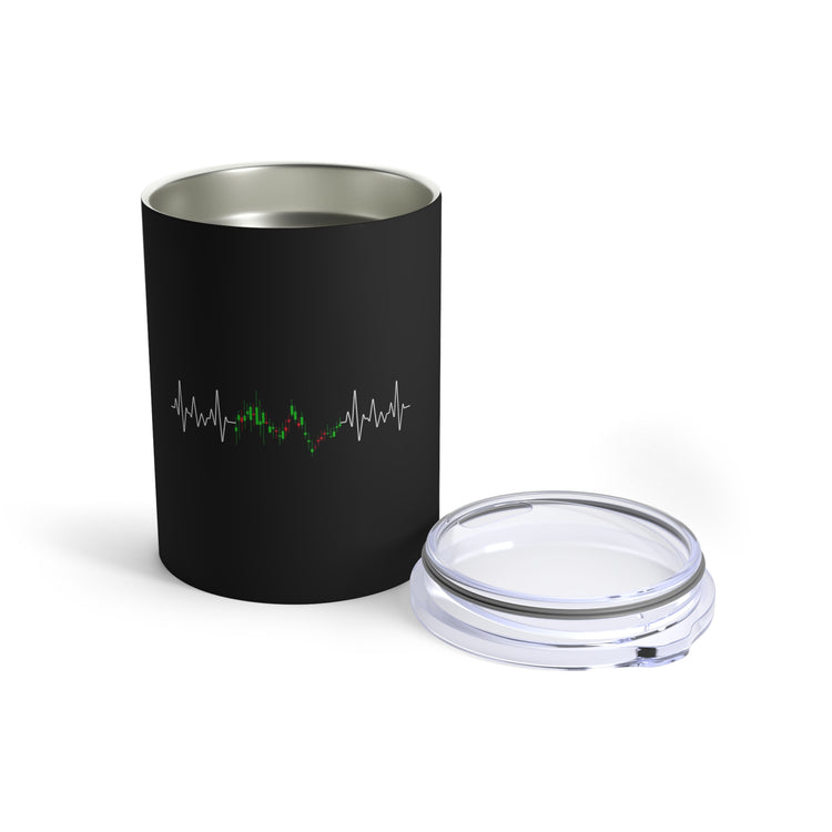 Hilarious Trading Enthusiasts Pulsation Graphic Mockery Pun Humorous Stockholders Heartbeat Illustration Gags Tumbler 10oz