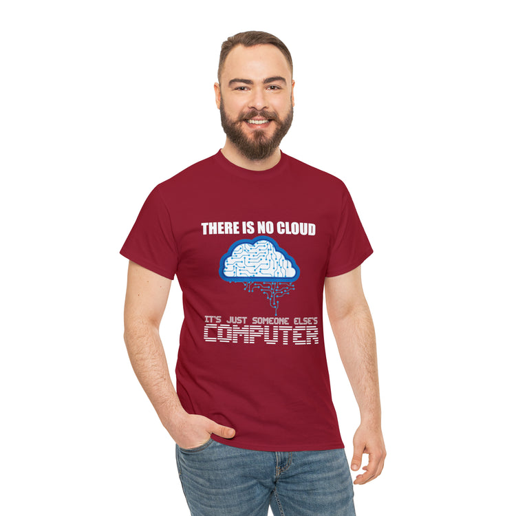 Shirt Funny There's No Cloud Sarcastic Programmers Quote Computer Science Software Tech T-Shirt Unisex Heavy Cotton Tee