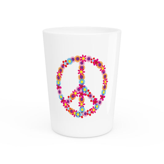 Floral Peace Sign Aesthetic Clothing Peace T Shirt For Men and Women | Botanical Print Hippie Clothes | Gypsy Clothing  Shot Glass