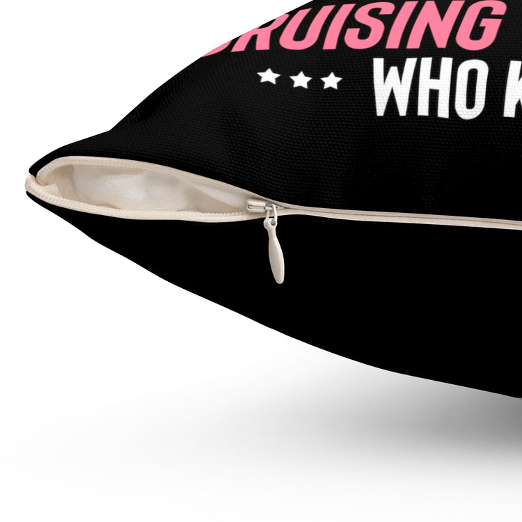 Hilarious Apparently We're Cruising Leisure Flamingos Yacht Ease Spun Polyester Square Pillow