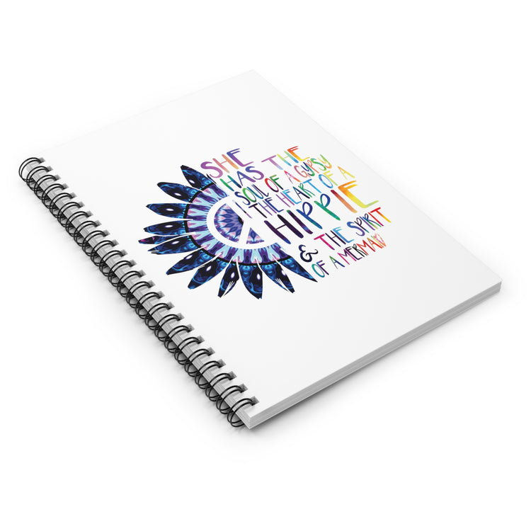 She Has The Soul Of Gypsy Heart Of Hippie Spirit Spiral Notebook - Ruled Line