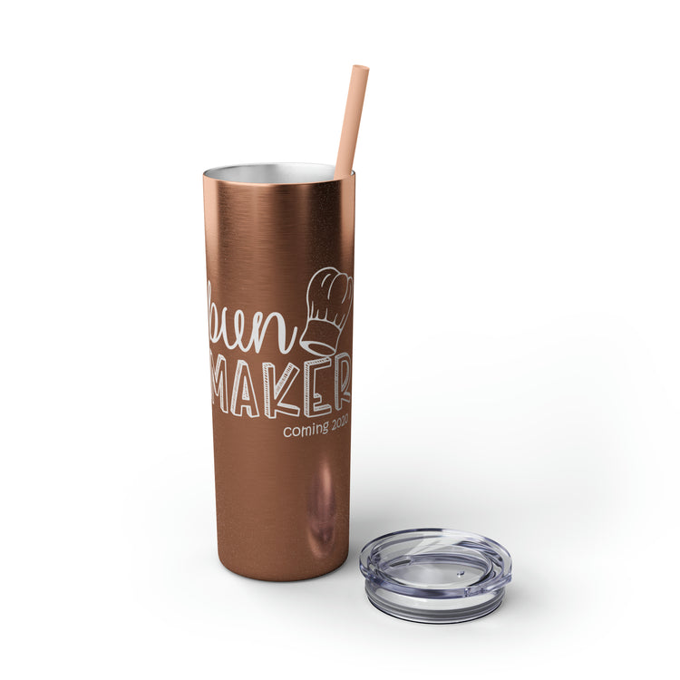 Bun Baker and Bun Maker New Dad and Future Mom Shirts Skinny Tumbler with Straw, 20oz