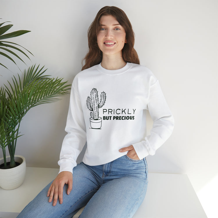 Funny Prideful Sarcastic Introverts Saying Girl Cactus Gag Unisex Crewneck Sweatshirt