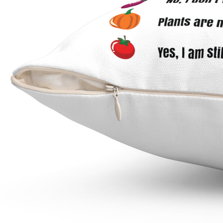 Hello I'm A Vegan Green Leafy Vegetable Healthy Lifestyle Polyester Square Pillow