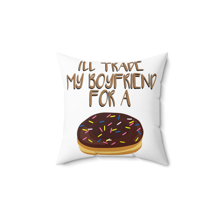 Funny Novelty Donut  Instrument Gift Humorous dessert Cute Gift Spun Polyester Square Pillow