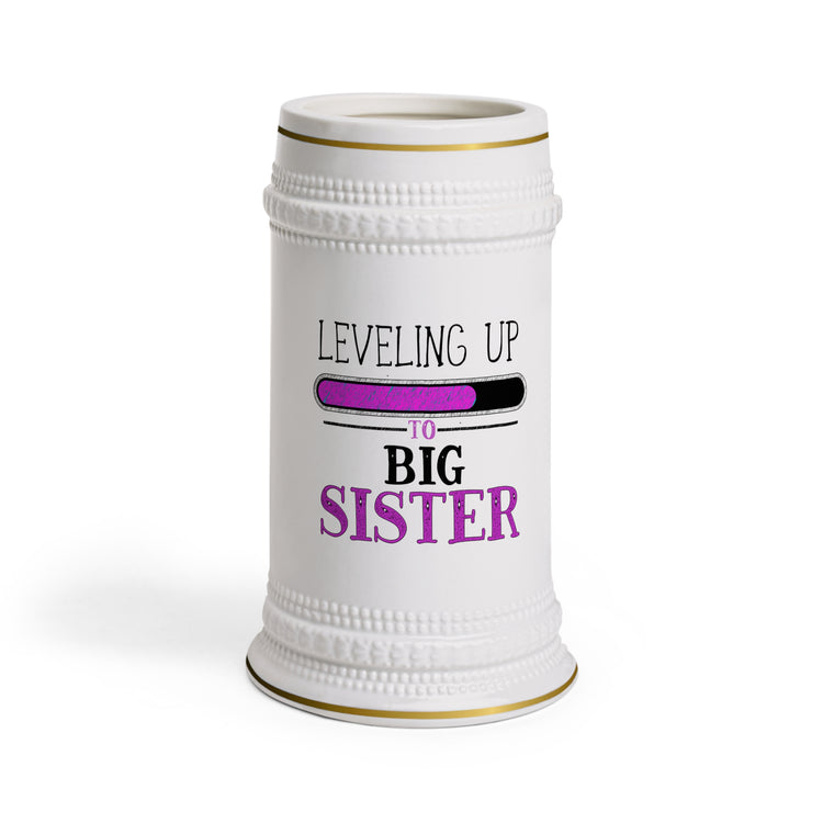 Leveling Up To Big Sister TShirt Beer Stein Mug