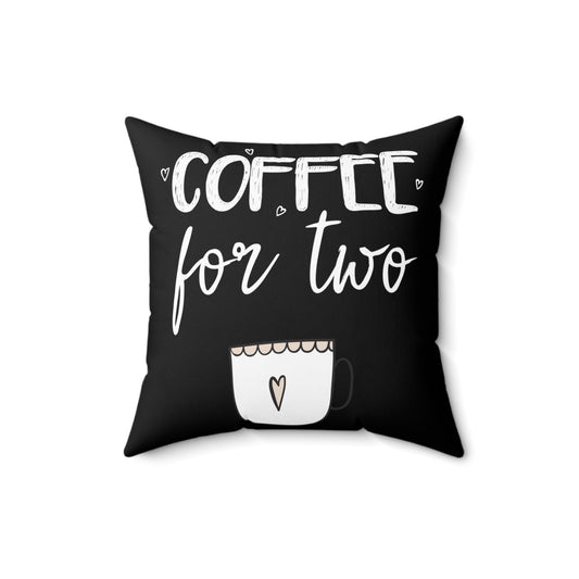 Coffee For Two Baby Bump Future Mom Spun Polyester Square Pillow