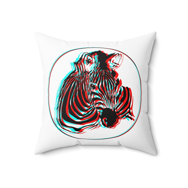 3D Zebra Veterinarian Gift | Farm Funny Gift For Her Gift For Him Spun Polyester Square Pillow