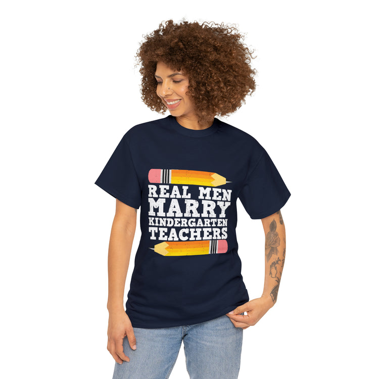 Shirt Funny Real Guys Marry Teachers Appreciation Teaching Classroom Educator School T-Shirt Unisex Heavy Cotton Tee