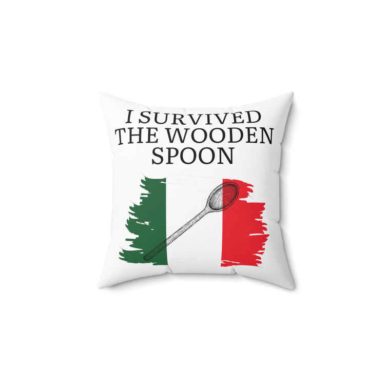 Humorous Italy Italia Cuisine Cultures Nationalistic Spun Polyester Square Pillow