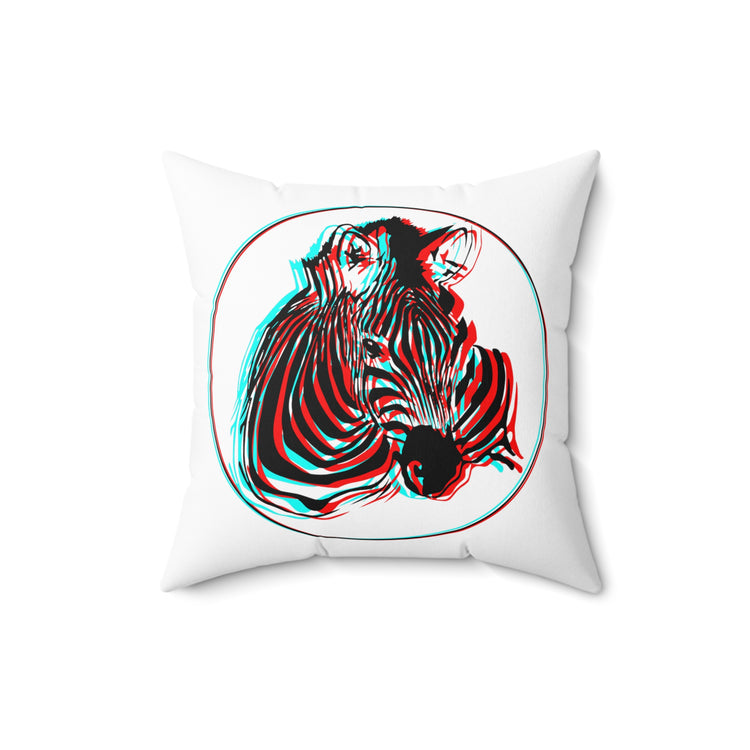 3D Zebra Veterinarian Gift | Farm Funny Gift For Her Gift For Him Spun Polyester Square Pillow