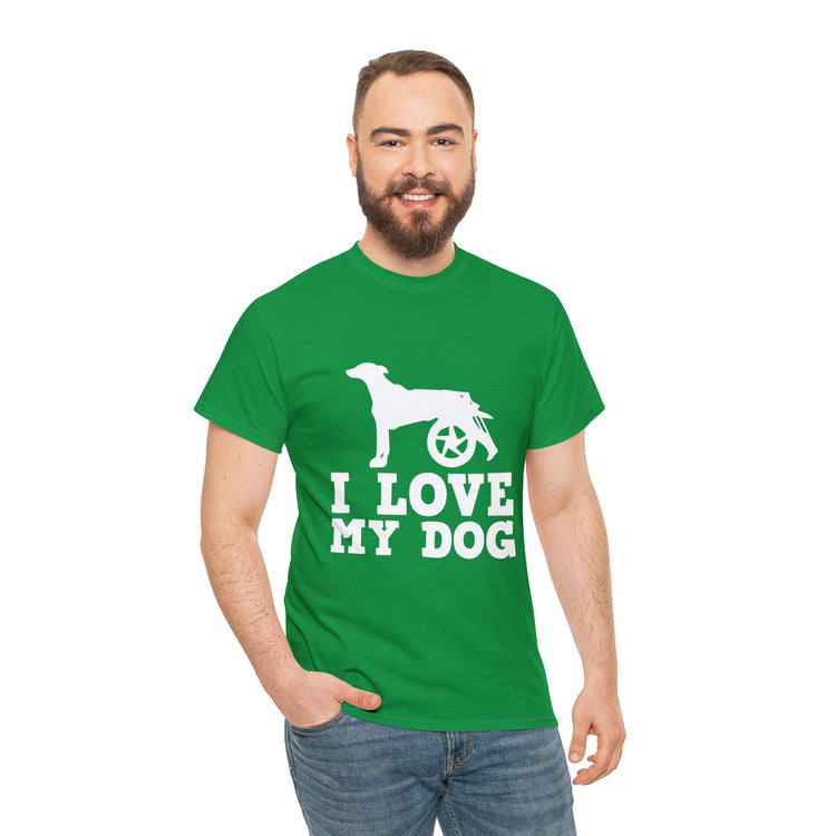 Shirt Funny Loving My Handicap Dog Appreciation Inspirational Pet Disability Awareness T-Shirt Unisex Heavy Cotton Tee