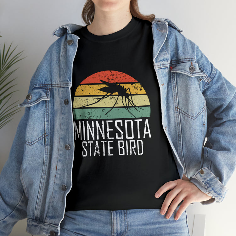 Shirt Funny Minnesota State Mosquitoes Bug Graphic Camping Outdoor Insect Wilderness T-Shirt Unisex Heavy Cotton Tee