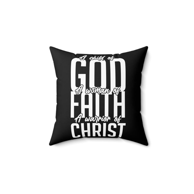 Inspirational Fighting Prayer Uplifting Distressed Love Spun Polyester Square Pillow