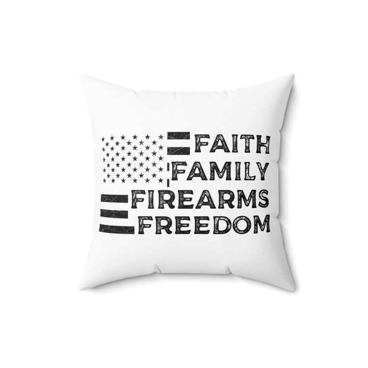 Novelty Supportive Servicemen Family Prideful Patriotism Spun Polyester Square Pillow