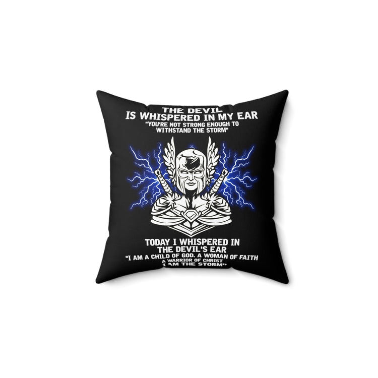 Inspirational Fighting Prayer Motivational Religious Catholic Love Spun Polyester Square Pillow