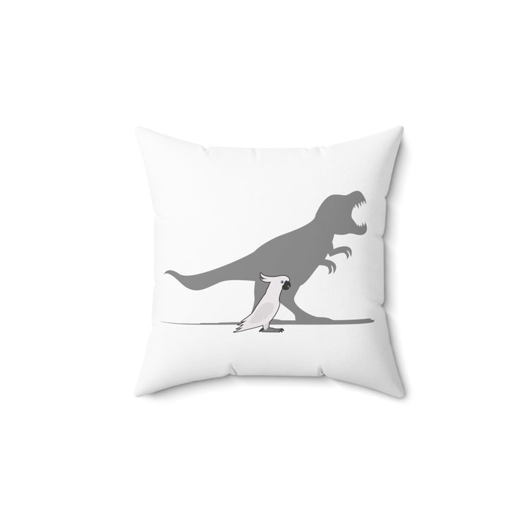 Hilarious Dinosaurs Cockatiel Parakeet Macaw Cockatoo Spun Polyester Square Pillow