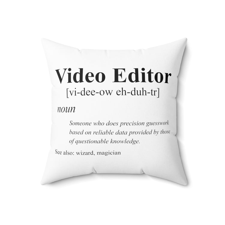 Humorous Filmmaking Moviemaking Content Creation Videography Spun Polyester Square Pillow