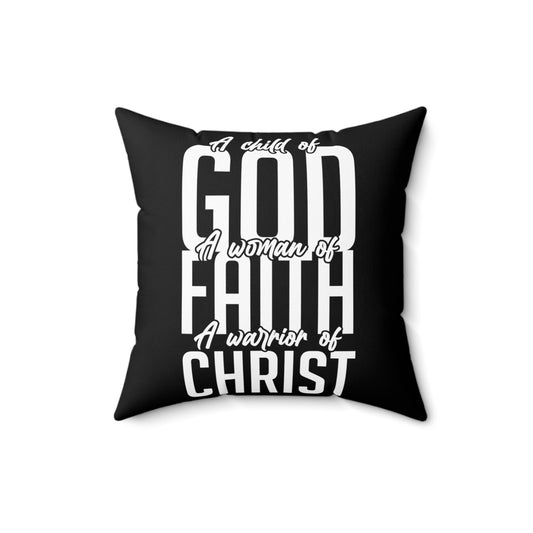 Inspirational Fighting Prayer Uplifting Distressed Love Spun Polyester Square Pillow