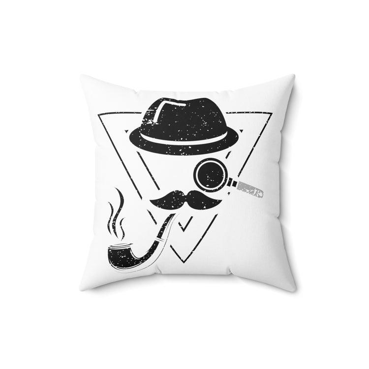 Funny Investigating Reporters Inspectors Investigators Illustration Gag Spun Polyester Square Pillow