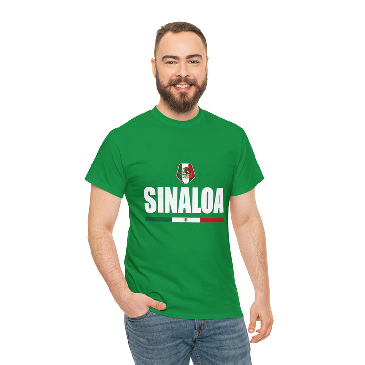 Shirt Funny Sinaloa Mexico Flag Illustration Mexican Pride Symbol T-Shirt Unisex Heavy Cotton Tee