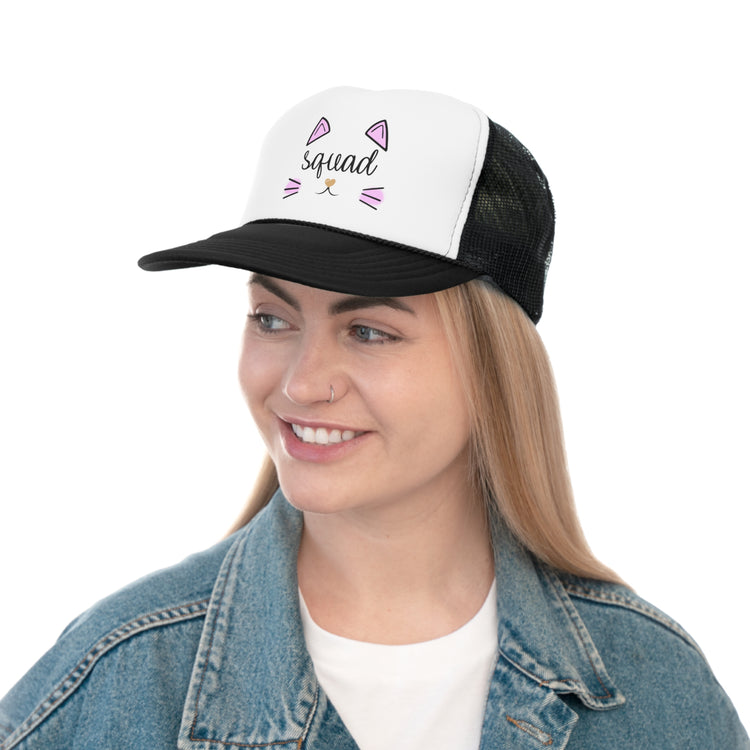 Squad Cat Bachelorette Team Bride Bridal Party Shower Gift Bridesmaid Trucker Caps