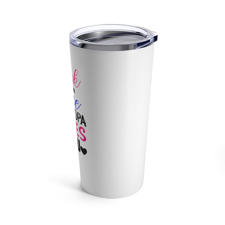 Pink Or Blue Grandpa Loves You Gender Reveal Grandfather Tumbler 20oz