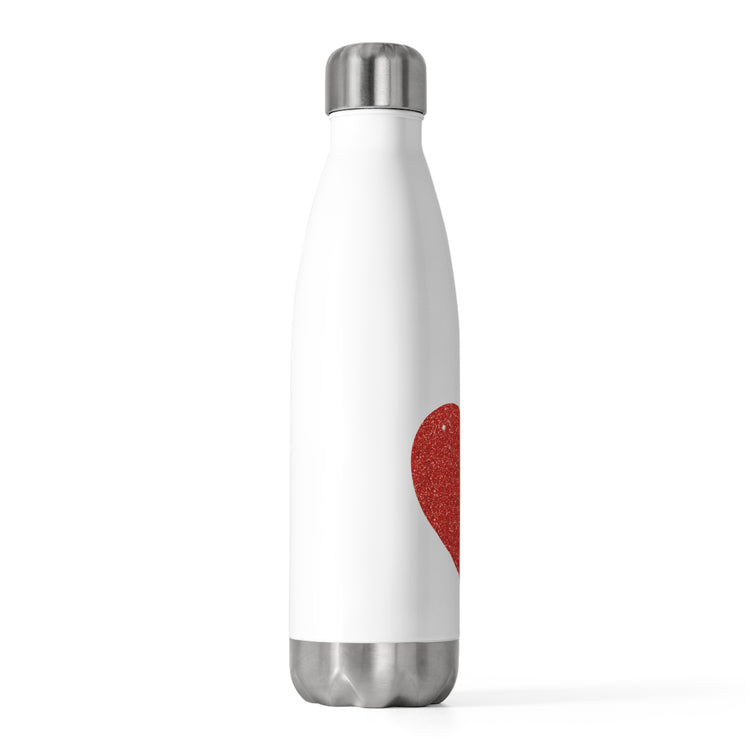 Red Glitter Effect Heart Valentines Day Men Women 20oz Insulated Bottle