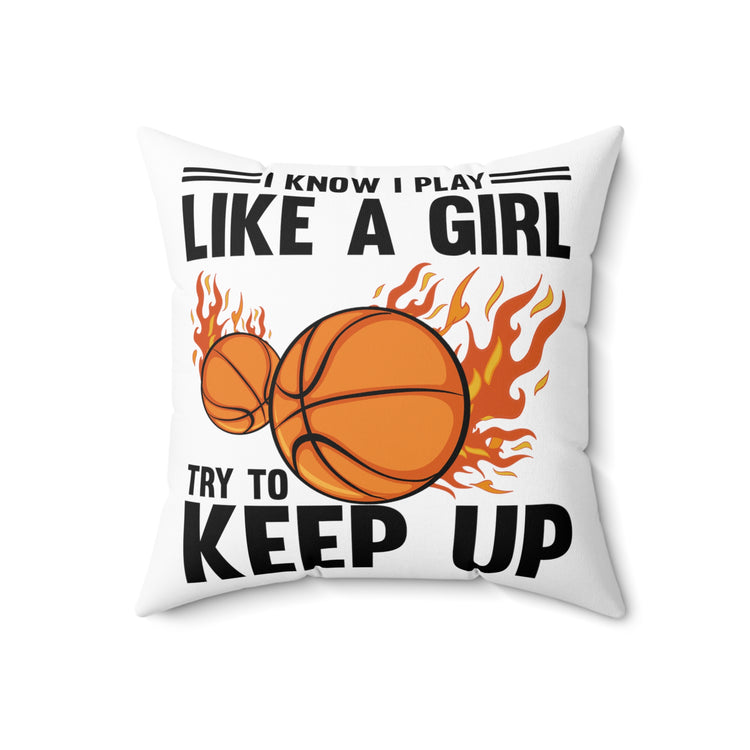 Hilarious Group Multiplayer Sports Recreation Player Athletic Spun Polyester Square Pillow