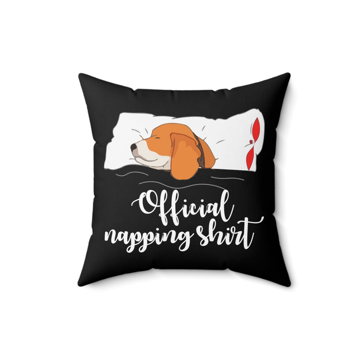 Hilarious Puppies Pet Snoozing Drowsing Lover Spun Polyester Square Pillow