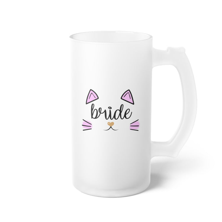 Bride Cat Bachelorette Team Bride Shirt Bridal Party Shower Frosted Glass Beer Mug