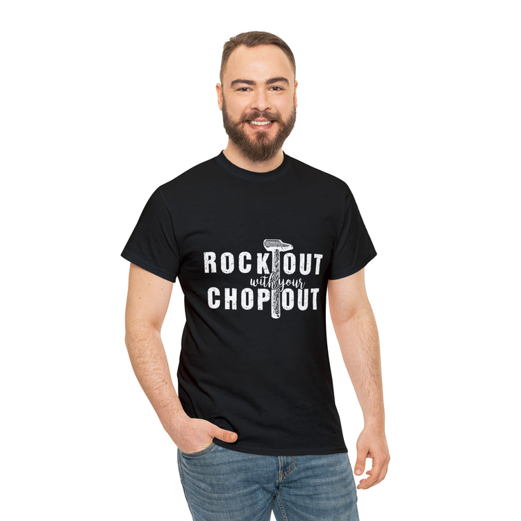 Shirt Funny Rock Out With Your Chop Music Vibes Guitar Enthusiast T-Shirt Unisex Heavy Cotton Tee