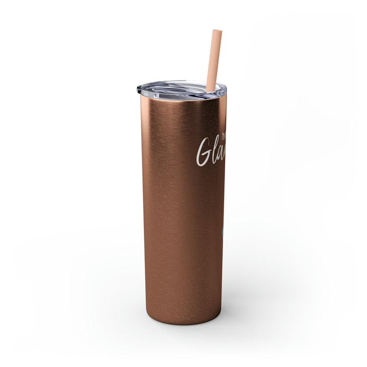 Glam-ma Glamma Pregnancy Announcement New Grandma Gift Skinny Tumbler with Straw, 20oz