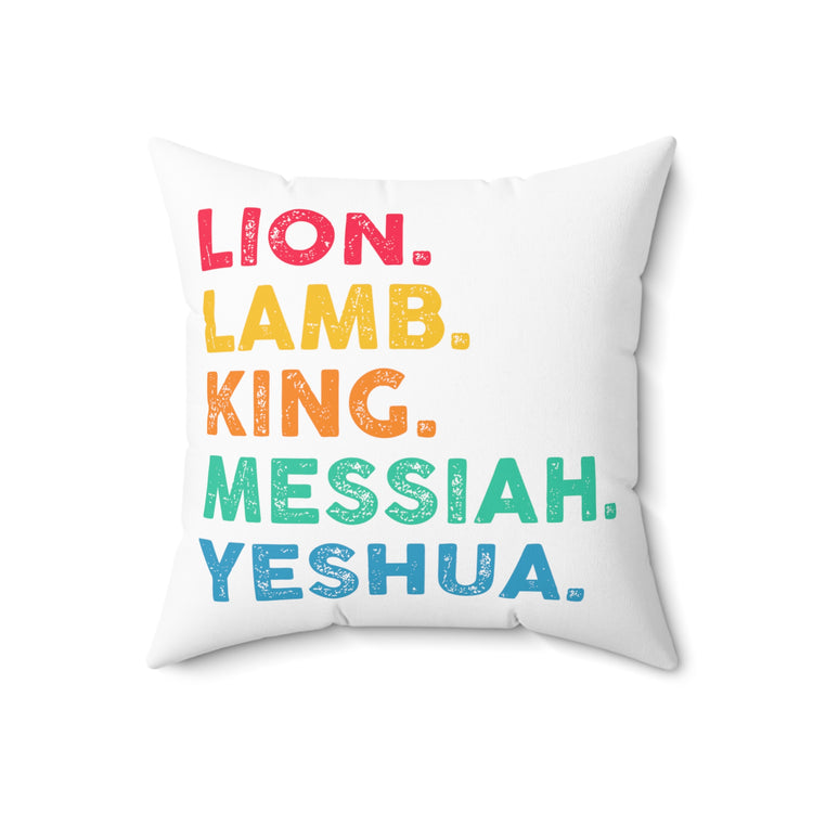 Uplifting Christianity Statements Devotee Distressed Line Spun Polyester Square Pillow