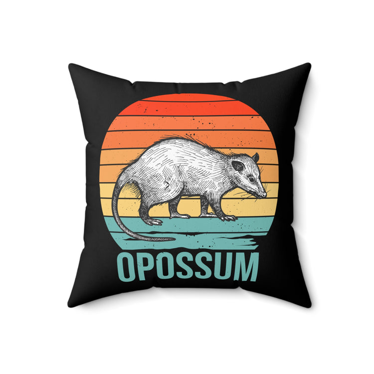 Vintage Opossums Enthusiasts Environmentalist Retro Possums Conservationist Spun Polyester Square Pillow